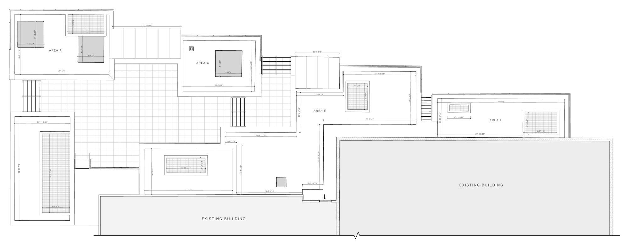 Area A plan with dimensions