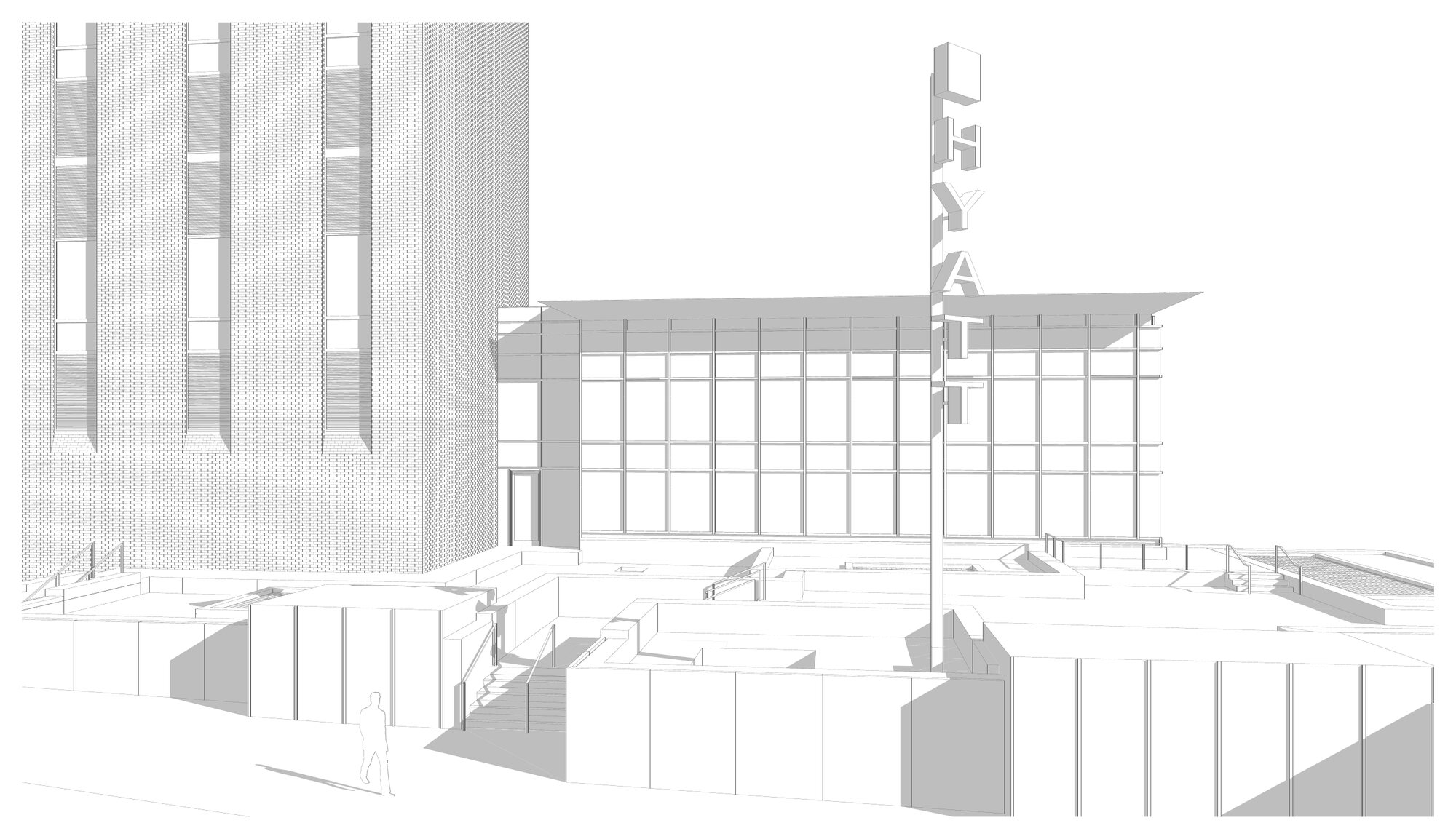 Line perspective — plaza