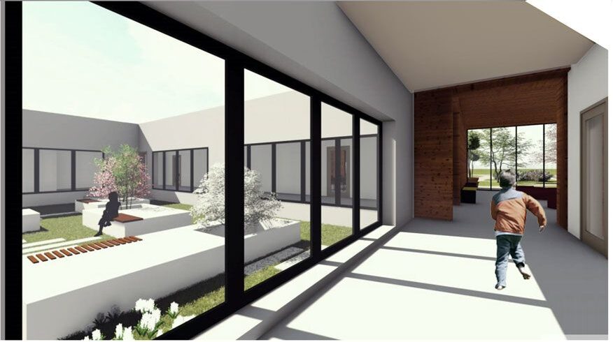 Classroom opening onto the atrium